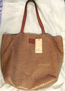 Gorgeous PATRICIA NASH Italian Leather CROC EMBOSSED SHOULDER TOTE NEW 