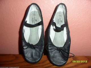 Abt Spotlights Girls Black Leather Ballet Shoes Size 12 5