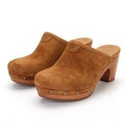 Genuine UGG Australia Abbie Chestnut Brown Clog Shoe Slipper Heel Size 