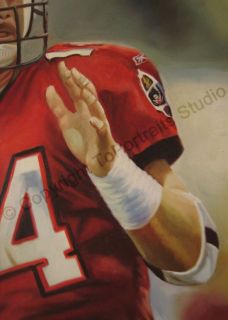 Brad Johnson Tampa Bay Buccaneers Original NFL Oil Painting on Canvas 