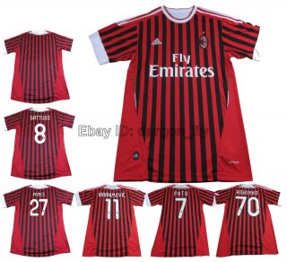 AC Milan 2011 2012 Home Soccer Jersey Shirts Size s M L XL