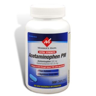 Acetaminophen PM 500ct Pills Sleep Aid Pain Relief