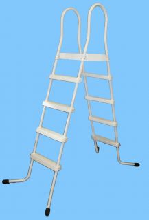 FRAME LADDER WITH TOP STEP FOR ABOVE GROUND POOLS WITHOUT DECKS