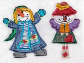 Applique Snow People Machine Embroidery Designs