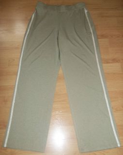   Sz 1 s Tan Gold Shimmer Comfy Stretch Knit Pull on Active Pants