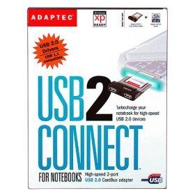 Adaptec USB 2 0 High Speed 2 Port CardBus AUA 1420 Computer Notebook 