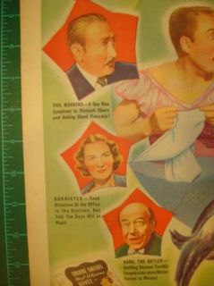   Vintage Color Movie Poster sized Ad Adolphe Menjou Carole Landis (a24
