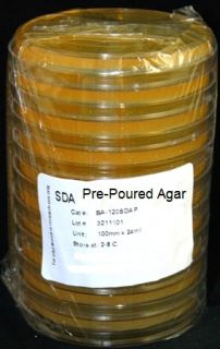 Sabouraud Dextrose Agar (SDA) Pre poured Petri Dishes pk/10 Plates