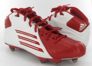 Adidas Scorch 3/4 D Football Cleats Red/White Mens size 9.5 M New $70