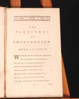 1769 Dr Akenside Pleasures of The Imagination Poetry