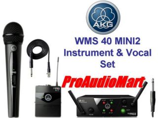 AKG WMS40 MINI2 Instrument Vocal Dual Wireless System New Free 
