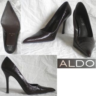 Aldo Womens Shoes Pumps Heels Brown Croco 7 5 38