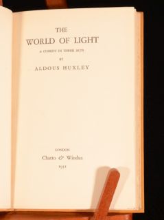 1931 The World of Light Comedy Aldous Huxley First Edition