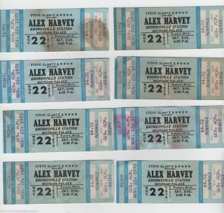 1975 BROWNSVILLE STATION THE ALEX HARVEY BAND 8 UNUSED TICKETS 