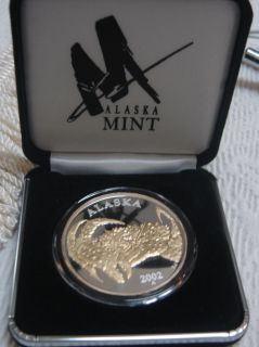 2002 Alaska Mint Alaskan King Crab Seal of the State 1 oz Silver 