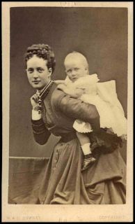 Alexandra of Denmark Wife of Edward VII Charming CDV w/ Baby Louise by 