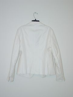 New AKRIS Alabaster White Cotton Silk 3 Button Paco Jacket Blazer 12 