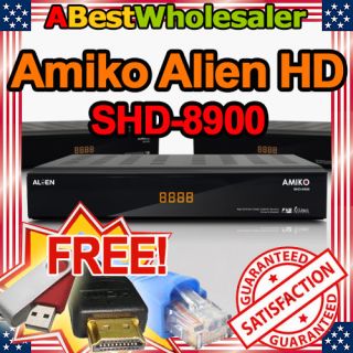 New Amiko Alien HD 8900 SHD 1080p FTA Satellite Reciever WiFi Linux 