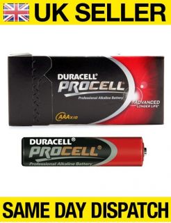 10 duracell aaa procell alkaline battery batteries