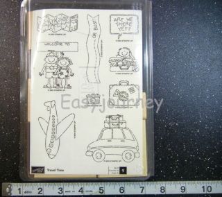 STAMPIN UP TRAVEL TIME PLANE CAR VACATION HOLIDAY 9 PC Rubber Stamp 