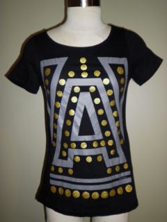 Antoni Alison Abstract A Design Black Gold Short Sleeve T Shirt S 