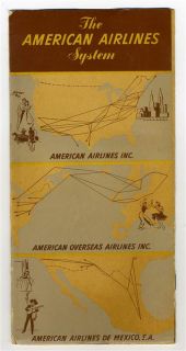 American Airlines System Flagship Information Folder Overseas de 