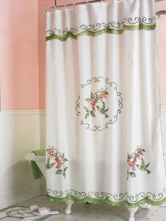   Bird Floral Flower Bathroom Decor Shower Curtain Rug Set Towels