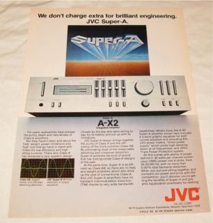 JVC A X2 Super A Integrated Amplifier Print Ad 1980