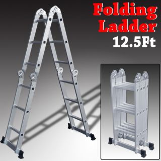 12 5 Aluminum Ladder Foldable Step Handy Extension Multi Purpose 7 