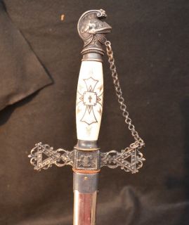 Excellent ceremonial Ames Sword Co sword with faux ivory handle and 