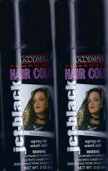   Temporary Hair Color Spray Jet Black Black Angel 3 Cans