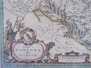 Stunning map of Ancona and the coast of Italy 1640  Joannes Jansson 