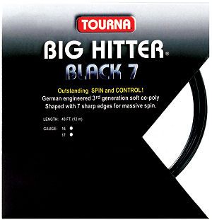 Tourna Tennis Racquet String Big Hitter Rough Black 7 16 Gauge, 40 FT 