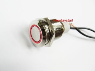 Push Button Angel Eye RED Led 16mm hole required 12V Metal momentary 