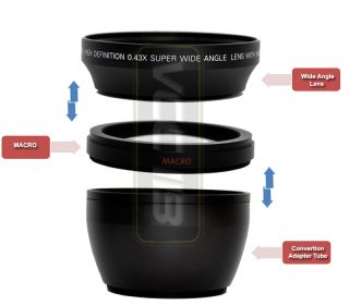 Wide Angle Lens Adapter for Sony DSC H7 DSC H9 DSC H50