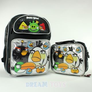 angry birds and king pig 16 large backpack and lunch bag set box boys 