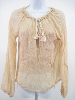 you are bidding on an anna rita n long sleeve embroidered sheer top 