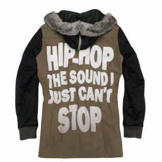   GABBANA fur trim Hip Hop anorak jacket 48 IT quilted dg parka coat