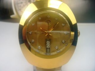 Rado Diastar Day Date Automatic Mens Watch Gold Dial