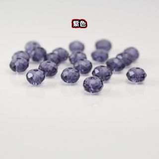 60 Pcs 6mm Purple Glass Crystal Spacer Loose Beads Charms Jewelry 