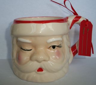   Winking Santa Christmas Mug Holly Hill Farms Holiday Collection