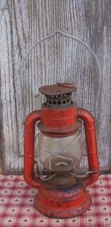 Antique Dietz Comet Small Red Kerosene Oil Lantern Lamp