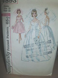 vtg 1960 wedding bridal bridesmaid dress gown scalloped lace sewing 