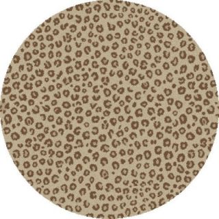 New Leopard Print 7 Round Animal Print Shag Area Rug