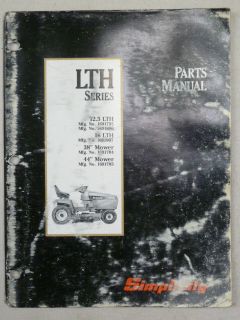 simplicity lth series mower tractor parts manual 