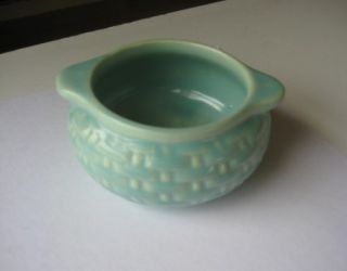 Vintage Weller Basket Weave Pottery Bowl or Pot Marked