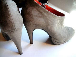   US 40 EUR Womens H&M Suede Booties High Heels Ankle Boots Tan Platform
