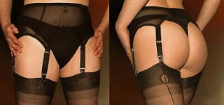 Sexy Black Lace Garter Belt with Black Straps NEW Free Shipping 