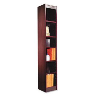 Alera BCS67212MY Narrow Profile Bookcase   Wood Veneer   6 Shelf 