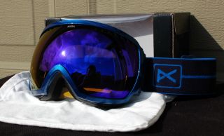 2012 Anon Comrade Snowboard Goggles Metallic Blue Blue Solex Brand New 